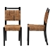 bali & pari Raniya Handwoven Seagrass Dining Chair Set of 2- Solid Mango Wood Frame with Woven Seat and Backrest, Rustic Boho Style Kitchen or Dining Room Seating, Black - Cordoba-Type C-Black Wood/Natural Weave-DC-KD Box