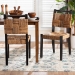 bali & pari Raniya Handwoven Seagrass Dining Chair Set of 2- Solid Mango Wood Frame with Woven Seat and Backrest, Rustic Boho Style Kitchen or Dining Room Seating, Black - Cordoba-Type C-Black Wood/Natural Weave-DC-KD Box