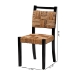 bali & pari Raniya Handwoven Seagrass Dining Chair Set of 2- Solid Mango Wood Frame with Woven Seat and Backrest, Rustic Boho Style Kitchen or Dining Room Seating, Black - Cordoba-Type C-Black Wood/Natural Weave-DC-KD Box