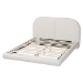 Baxton Studio Cachet Floating Platform Bed with Rounded Headboard - Low Profile Minimalist Boucle Upholstered Bed Frame, Cream, King - BBT61330-Floating Bed-Cream-King