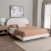 Baxton Studio Cachet Floating Platform Bed with Rounded Headboard - Low Profile Minimalist Boucle Upholstered Bed Frame, Cream, King - BBT61330-Floating Bed-Cream-King