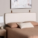 Baxton Studio Belden Boucle Upholstered Wall-Mounted Headboard - Padded Cushion Panel with Faux Leather Piping, Modern Bedroom Accent Piece, Cream, Queen - BBT61198-White/Tan-HB-Queen