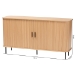 Baxton Studio Lucia Fluted Wood Sideboard - Mid-Century Modern Buffet Cabinet with Sliding Tambour Doors, 55" Wide - LC23005-Tan-Sideboard