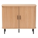 Baxton Studio Lucia Fluted Wood Storage Cabinet - Mid-Century Modern Sideboard with Sliding Tambour Doors, 35" Wide - LC23011A-Tan-Sideboad