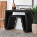 bali & pari Abebi Black Rattan Console Table - Modern Accent Table with Waterfall Silhouette and Open Hairpin Legs, Boho Coastal Style for Entryway, Hallway, or Living Room - Abebi-Black Rattan-Console Table