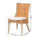 bali & pari Derris Natural Rattan Dining Chair with Cushion - Tall Wingback Side Chair with Solid Mango Wood Legs, Boho Coastal Style for Kitchen or Dining Room Seating, Light Honey - MD-39817-LC Derris-Natural Rattan-DC
