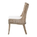bali & pari Derris Natural Rattan Dining Chair with Cushion - Tall Wingback Side Chair with Solid Mango Wood Legs, Boho Coastal Style for Kitchen or Dining Room Seating, Greywashed - MD-39817-KB Derris-Grey Natural Rattan-DC