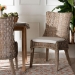 bali & pari Derris Natural Rattan Dining Chair with Cushion - Tall Wingback Side Chair with Solid Mango Wood Legs, Boho Coastal Style for Kitchen or Dining Room Seating, Greywashed - MD-39817-KB Derris-Grey Natural Rattan-DC