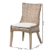 bali & pari Derris Natural Rattan Dining Chair with Cushion - Tall Wingback Side Chair with Solid Mango Wood Legs, Boho Coastal Style for Kitchen or Dining Room Seating, Greywashed - MD-39817-KB Derris-Grey Natural Rattan-DC