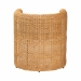 bali & pari Carina Natural Rattan Barrel Dining Chair - Handwoven Wicker Accent Chair with Curved Backrest and Removable Cushion, Coastal Boho Kitchen or Dining Room Seating - Palm-Light Honey/Rattan-Cushioned-Barrel-DC