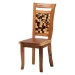 bali & pari Luan Suar Wood Dining Chair - Handcrafted Solid Wood Seat with Mosaic Backrest Inlay, Rustic Modern Accent Chair for Kitchen or Dining Room