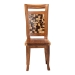 bali & pari Luan Suar Wood Dining Chair - Handcrafted Solid Wood Seat with Mosaic Backrest Inlay, Rustic Modern Accent Chair for Kitchen or Dining Room - Luan-Natural/Wooden-DC