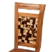 bali & pari Luan Suar Wood Dining Chair - Handcrafted Solid Wood Seat with Mosaic Backrest Inlay, Rustic Modern Accent Chair for Kitchen or Dining Room - Luan-Natural/Wooden-DC