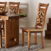 bali & pari Luan Suar Wood Dining Chair - Handcrafted Solid Wood Seat with Mosaic Backrest Inlay, Rustic Modern Accent Chair for Kitchen or Dining Room - Luan-Natural/Wooden-DC