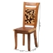 bali & pari Luan Suar Wood Dining Chair - Handcrafted Solid Wood Seat with Mosaic Backrest Inlay, Rustic Modern Accent Chair for Kitchen or Dining Room - Luan-Natural/Wooden-DC