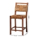 bali & pari Chabela Seagrass Counter Stool Set of 2 - Solid Mango Wood Frame with Woven Seat and Backrest, Rustic Boho Style Dining or Kitchen Island Seating, Brown - Luanda-Type B-Light Brown Wood/Natural Weave-CS-KD Box