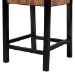 bali & pari Raniya Seagrass Counter Stool Set of 2 - Solid Mango Wood Frame with Woven Seat and Backrest, Rustic Boho Style Dining or Kitchen Island Seating, Black - Luanda-Type C-Black Wood/Natural-CS-KD Box