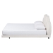 Baxton Studio Barrera Floating Platform Bed with Scalloped Headboard - Low Profile Minimalist Boucle Upholstered Bed Frame, Cream, King - BBT61331-Floating Bed-Cream-King