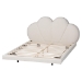 Baxton Studio Barrera Floating Platform Bed with Scalloped Headboard - Low Profile Minimalist Boucle Upholstered Bed Frame, Cream, King - BBT61331-Floating Bed-Cream-King