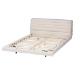 Baxton Studio Alfie Boucle Floating Bed with Channel Tufted Headboard - Low Profile Minimalist Platform Bed Frame, Cream, Queen - BBT61332-Floating Bed-Cream-Queen