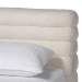 Baxton Studio Alfie Boucle Floating Bed with Channel Tufted Headboard - Low Profile Minimalist Platform Bed Frame, Cream, Queen - BBT61332-Floating Bed-Cream-Queen