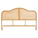 bali & pari Adelita Natural Rattan Arched Headboard - Handwoven Cane Panel with Rattan Frame, Coastal Boho Style Bedroom Decor, Queen - Adelita-Light Honey/Rattan-HB-Queen