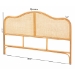bali & pari Adelita Natural Rattan Arched Headboard - Handwoven Cane Panel with Rattan Frame, Coastal Boho Style Bedroom Decor, Queen - Adelita-Light Honey/Rattan-HB-Queen