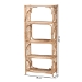 bali & pari Baara Natural Rattan 4-Tier Display Shelf - Handcrafted Bookcase with Openwork Side Panels, Boho Coastal Design for Living Room or Bedroom - WS147-Natural Rattan-Tall Shelf