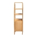 bali & pari Noreen Peacock Fan Natural Rattan Cabinet - Handcrafted Rattan Pole Hutch with Woven Doors and Shelves, Boho Coastal Accent Shelving and Display Unit - Noreen-Light Honey Rattan-Shelf