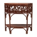 bali & pari Gaspar Marbled Tortoise Natural Rattan Console Table - Handcrafted Accent Table with Chippendale Design, Coastal Tropical Style for Entryway, Hallway, or Living Room - Gaspar-Tortoise/Rattan-Half Moon-Console Table
