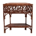 bali & pari Gaspar Marbled Tortoise Natural Rattan Console Table - Handcrafted Accent Table with Chippendale Design, Coastal Tropical Style for Entryway, Hallway, or Living Room - Gaspar-Tortoise/Rattan-Half Moon-Console Table