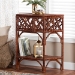 bali & pari Gaspar Marbled Tortoise Natural Rattan Console Table - Handcrafted Accent Table with Chippendale Design, Coastal Tropical Style for Entryway, Hallway, or Living Room - Gaspar-Tortoise/Rattan-Half Moon-Console Table