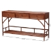 bali & pari Brier Marbled Tortoise Natural Rattan Console Table - Handcrafted Accent Table with 3-Drawers and Lower Shelf, Coastal Boho Style for Entryway, Hallway, or Living Room - Brier-Tortoise/Rattan-Console Table
