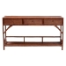bali & pari Brier Marbled Tortoise Natural Rattan Console Table - Handcrafted Accent Table with 3-Drawers and Lower Shelf, Coastal Boho Style for Entryway, Hallway, or Living Room - Brier-Tortoise/Rattan-Console Table