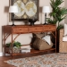 bali & pari Brier Marbled Tortoise Natural Rattan Console Table - Handcrafted Accent Table with 3-Drawers and Lower Shelf, Coastal Boho Style for Entryway, Hallway, or Living Room - Brier-Tortoise/Rattan-Console Table