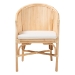 bali & pari Hollis Natural Rattan Barrel Chair with Cushion - Handcrafted Accent Armchair with Laminated Rattan Pole Back, Coastal Boho Seating for Living Room or Bedroom - Hollis-Natural/Rattan-DC