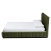 Baxton Studio Granger Velvet Upholstered Platform Bed with Channel Tufted Headboard, Modern Low Profile Bed Frame, Moss Green, Queen - BBT61347-Moss Green Velvet/Wenge-Queen