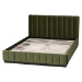 Baxton Studio Granger Velvet Upholstered Platform Bed with Channel Tufted Headboard, Modern Low Profile Bed Frame, Moss Green, Queen - BBT61347-Moss Green Velvet/Wenge-Queen