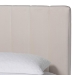 Baxton Studio Granger Velvet Upholstered Platform Bed with Channel Tufted Headboard, Modern Low Profile Bed Frame, Alabaster White, Queen - BBT61347-Alabaster White Velvet/White Washed Oak-Queen