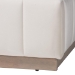Baxton Studio Granger Velvet Upholstered Platform Bed with Channel Tufted Headboard, Modern Low Profile Bed Frame, Alabaster White, Queen - BBT61347-Alabaster White Velvet/White Washed Oak-Queen