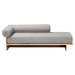 Baxton Studio Bertille Left-Arm Chaise Lounge with Solid Wood Base - Minimalist Sofa Daybed with Grey Fabric Cushion and Bolster Pillow for Living Room or Bedroom Decor - BBT8086-RB08-30 Grey/Oak-Chaise