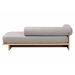 Baxton Studio Bertille Left-Arm Chaise Lounge with Solid Wood Base - Minimalist Sofa Daybed with Grey Fabric Cushion and Bolster Pillow for Living Room or Bedroom Decor - BBT8086-RB08-30 Grey/Oak-Chaise