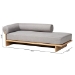 Baxton Studio Bertille Left-Arm Chaise Lounge with Solid Wood Base - Minimalist Sofa Daybed with Grey Fabric Cushion and Bolster Pillow for Living Room or Bedroom Decor - BBT8086-RB08-30 Grey/Oak-Chaise