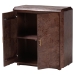 bali & pari Valora Real Burl Wood Storage Cabinet in Dark Walnut Brown - Modern Accent Cupboard with Double Doors and Brass Handles, Elegant Sideboard for Living Room, Entryway or Dining Area - SVN-1308B-Dark Walnut-Nebu-2DR-Cabinet