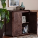 bali & pari Valora Real Burl Wood Storage Cabinet in Dark Walnut Brown - Modern Accent Cupboard with Double Doors and Brass Handles, Elegant Sideboard for Living Room, Entryway or Dining Area - SVN-1308B-Dark Walnut-Nebu-2DR-Cabinet