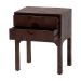 bali & pari Kayla Real Burl Wood Nightstand in Dark Walnut Brown - Modern Bedside Table with Two Drawers and Cutout Handle Design - SVN-1152-Dark Walnut Op1-Kayla-NS