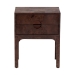 bali & pari Kayla Real Burl Wood Nightstand in Dark Walnut Brown - Modern Bedside Table with Two Drawers and Cutout Handle Design - SVN-1152-Dark Walnut Op1-Kayla-NS