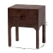 bali & pari Kayla Real Burl Wood Nightstand in Dark Walnut Brown - Modern Bedside Table with Two Drawers and Cutout Handle Design - SVN-1152-Dark Walnut Op1-Kayla-NS
