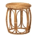 bali & pari Jayana Natural Rattan Round End Table - Handwoven Wicker Accent Table with Open Frame Base, Lightweight Coastal Boho Side Table for Living Room or Patio
