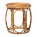 bali & pari Jayana Natural Rattan Round End Table - Handwoven Wicker Accent Table with Open Frame Base, Lightweight Coastal Boho Side Table for Living Room or Patio - DC20058-Light Honey Rattan-ET